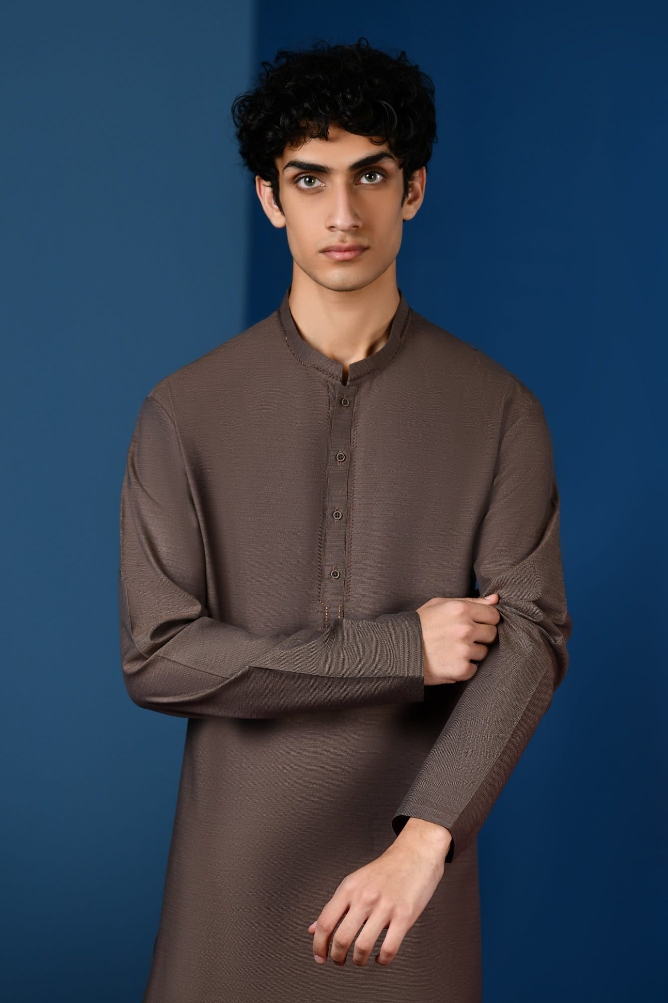Brown Cotton Teen Boy's Kurta | Jtk-A-34570
