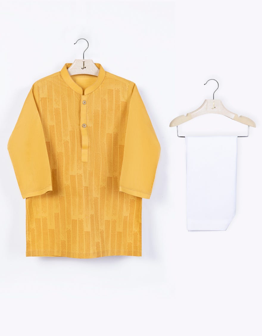 Yellow Cotton Infant Kameez Shalwar | Jjiks-S-34595