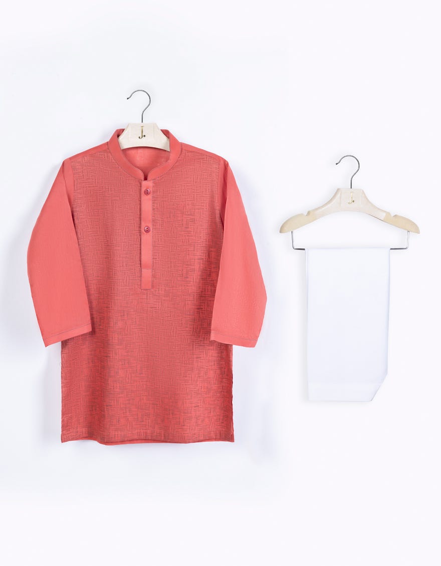 Orange Cotton Infant Kameez Shalwar | Jjiks-S-34598