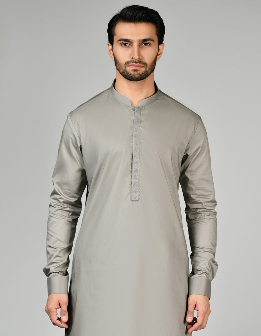 Mud Beige Cotton Men's Kameez Shalwar | Jjks-S-34617