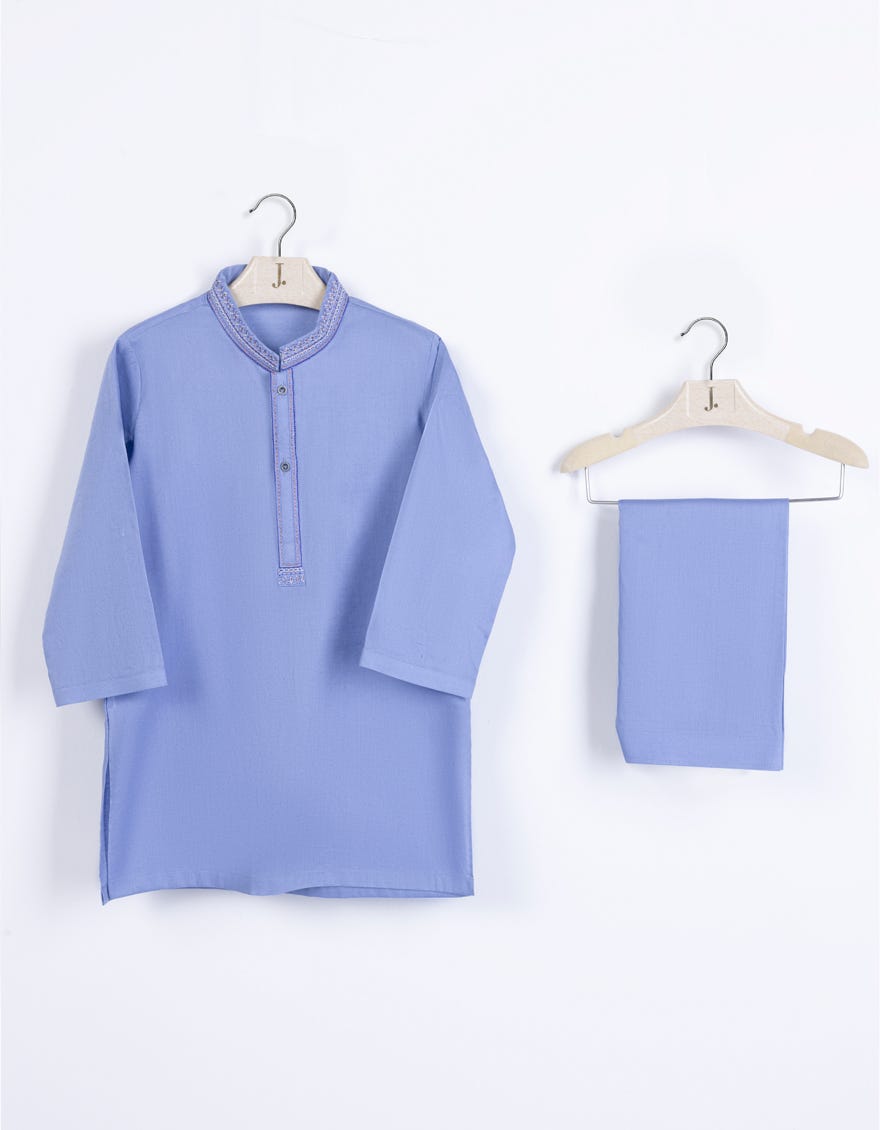 Blue Cotton Infant Kameez Shalwar | Jjiks-A-34621