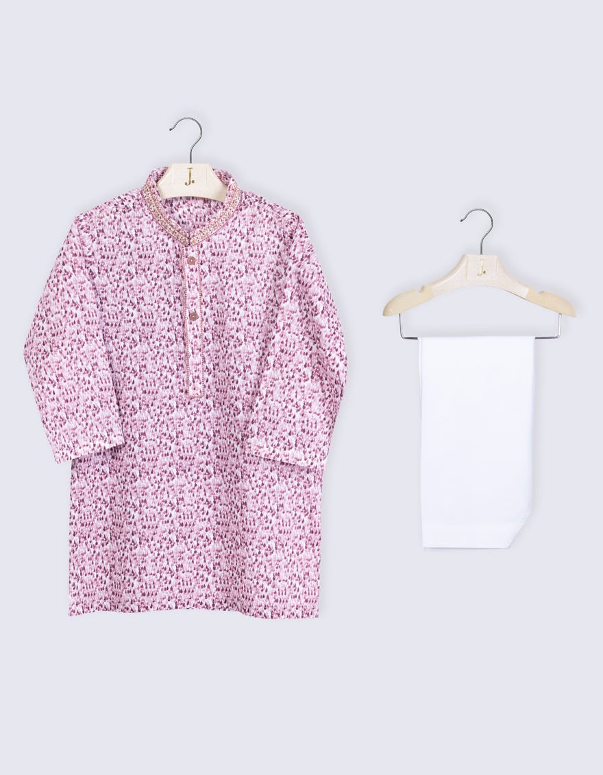 Tea Pink Cotton Infant Kameez Shalwar | Jjiks-S-34629