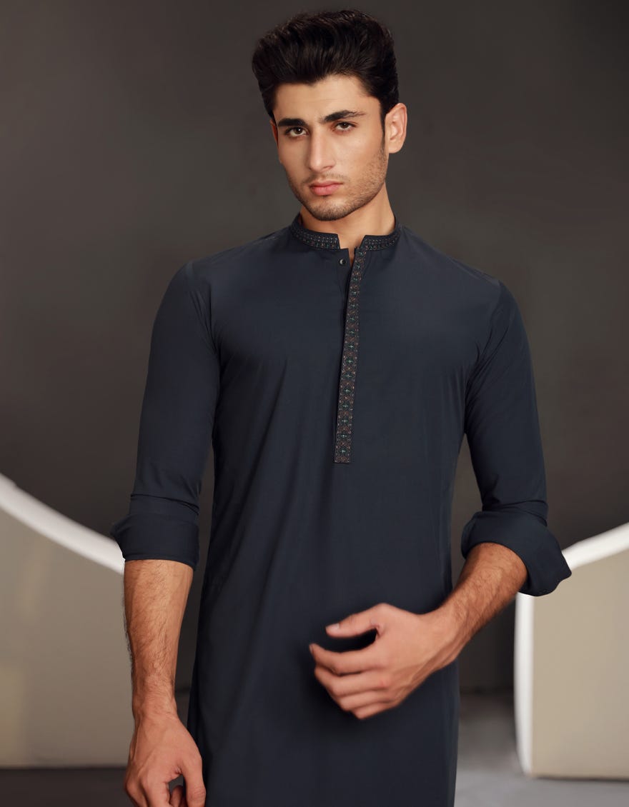 BLUE BLENDED KAMEEZ SHALWAR | JJKS-A-34830