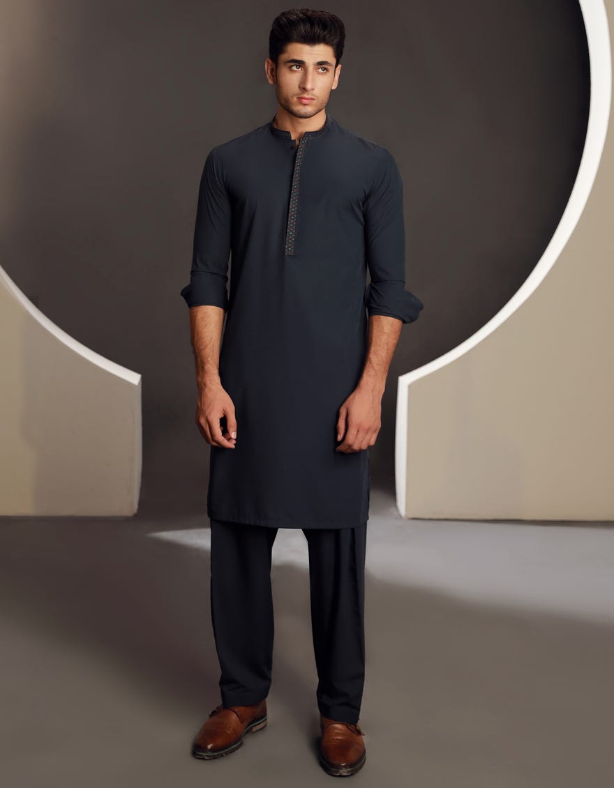 BLUE BLENDED KAMEEZ SHALWAR | JJKS-A-34830