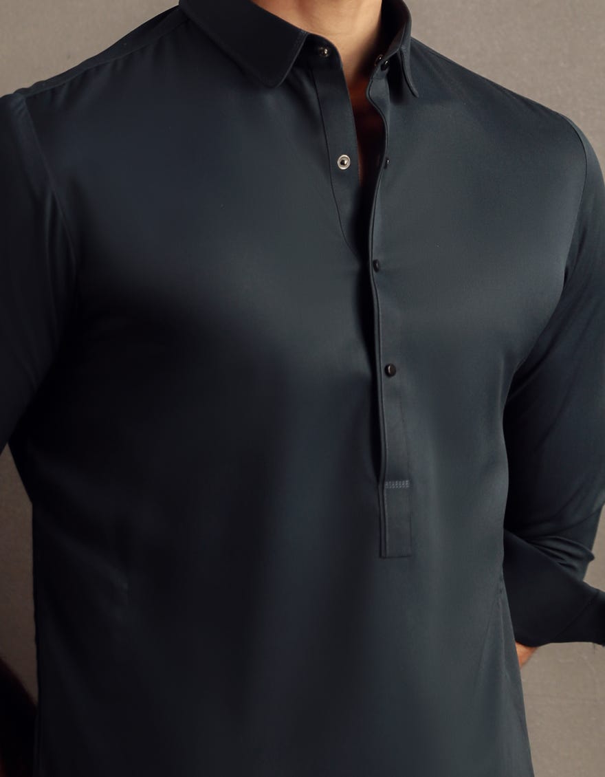 TEAL BLUE BLENDED KAMEEZ SHALWAR | JJKS-W-34841