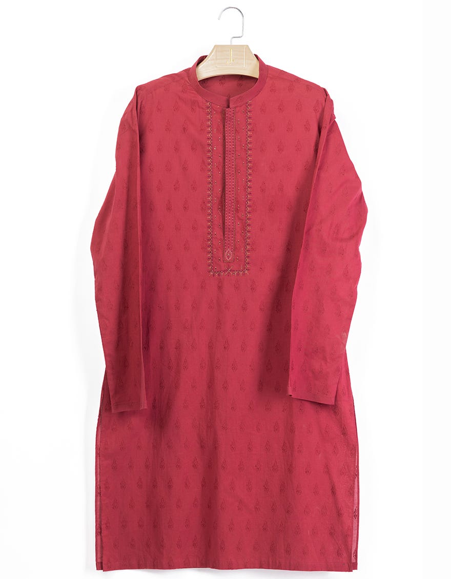 REDDISH COTTON SEMI-FORMAL KURTA TROUSERS