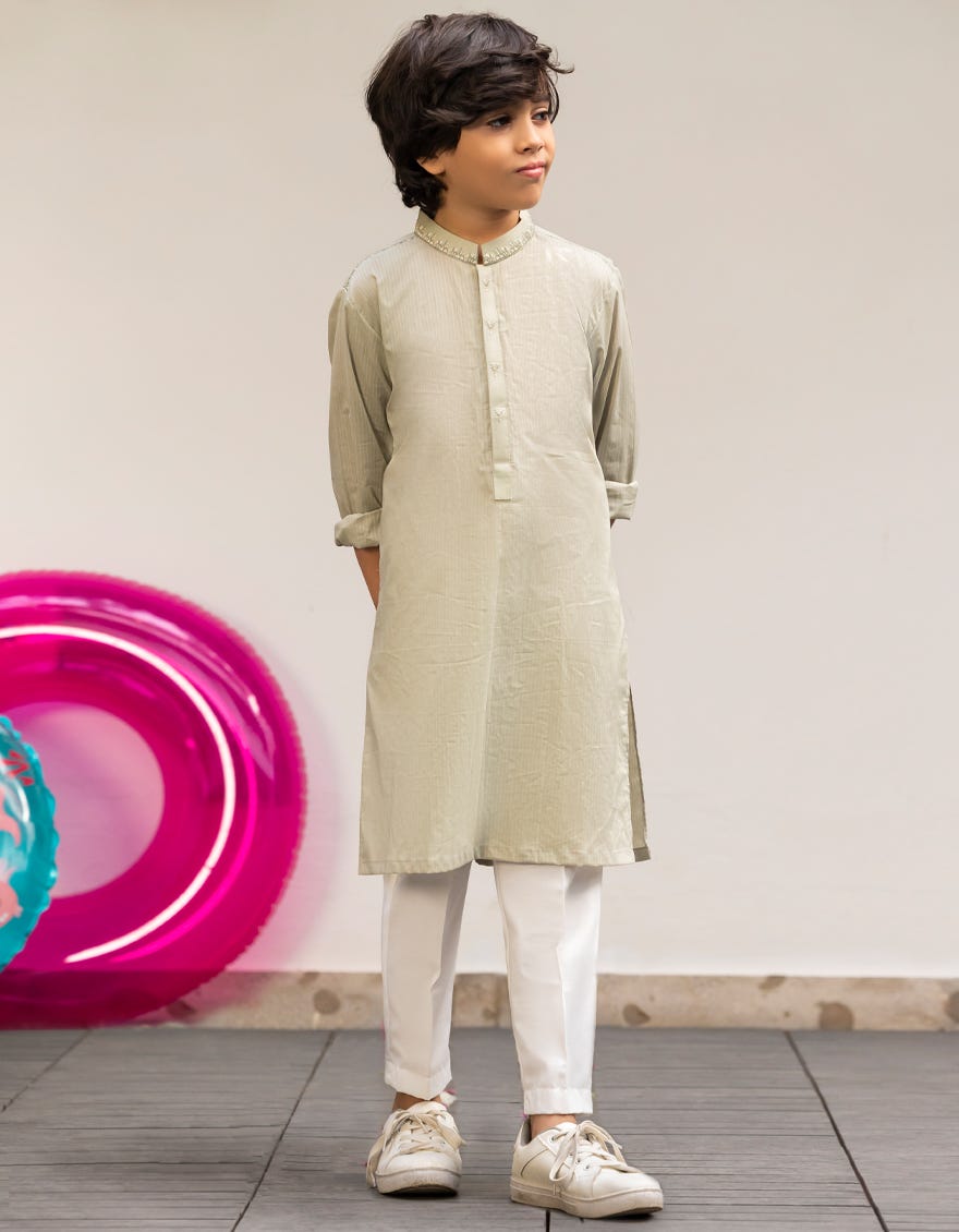 JADE GREEN COTTON KURTA | JCK-S-34989