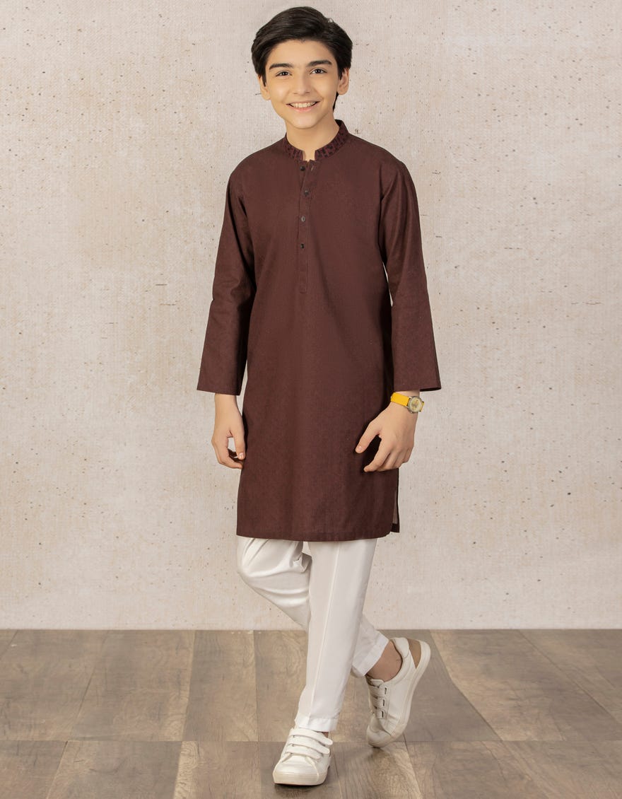 MAROON COTTON KURTA | JCK-W-35812