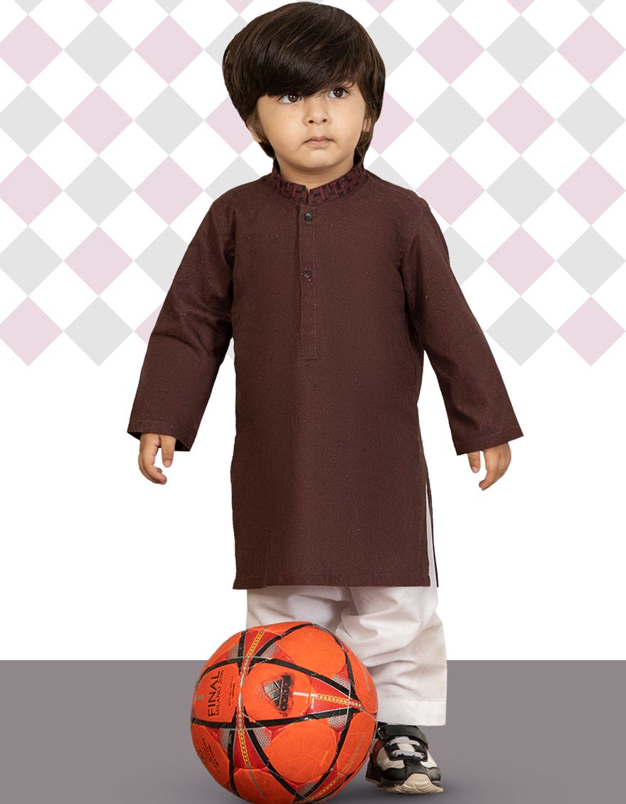 MAROON COTTON KAMEEZ SHALWAR | JJIKS-W-35813