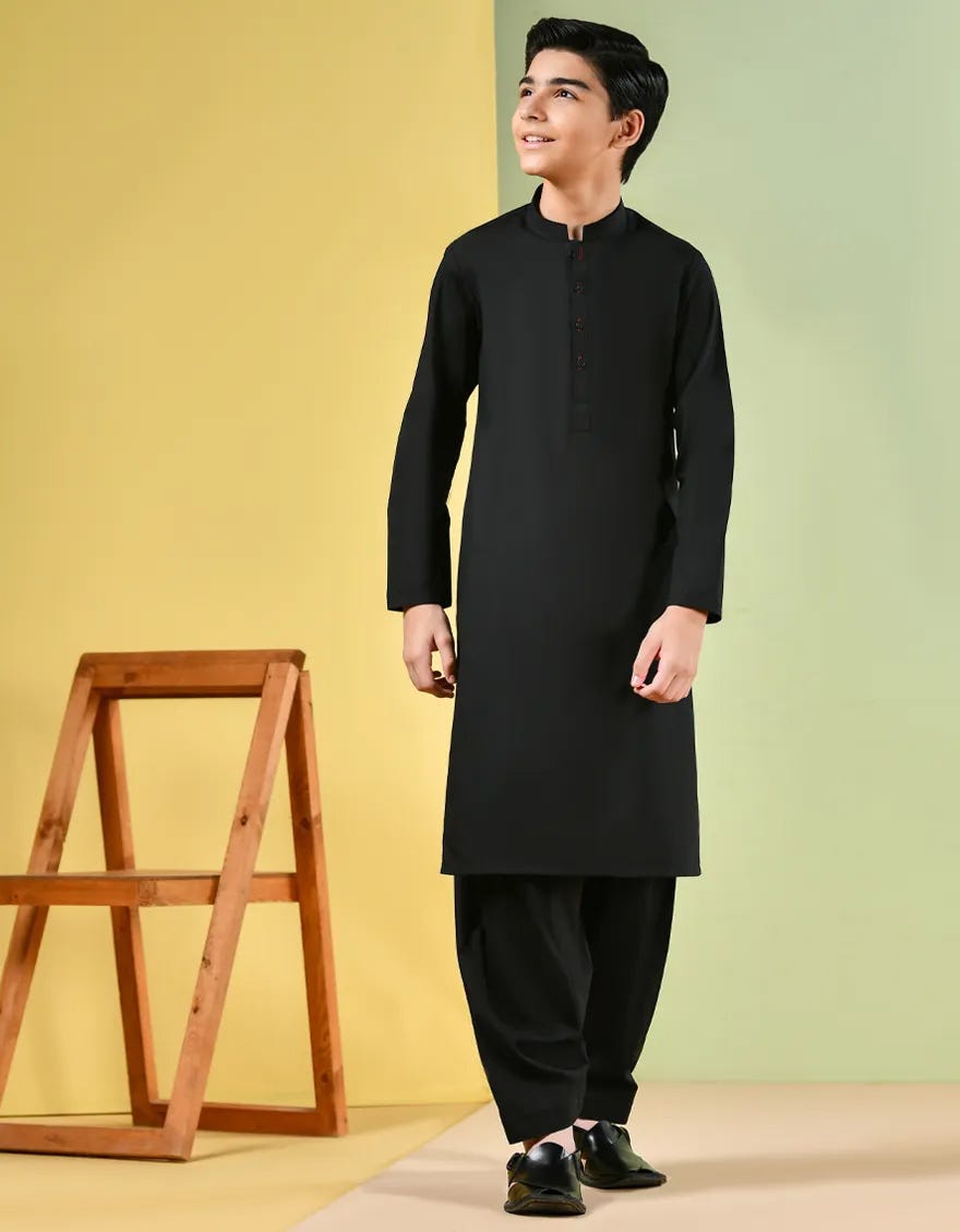 BLACK PLAIN KAMEEZ SHALWAR