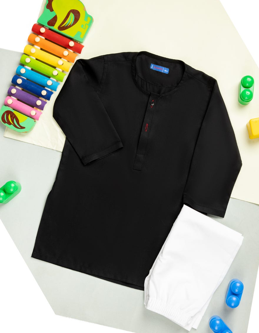 BLACK BLENDED KAMEEZ SHALWAR | JJIKS-S-35836-AP