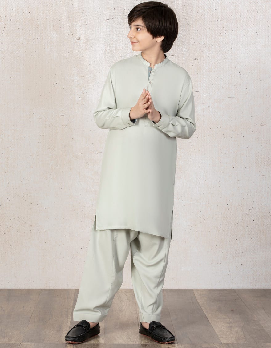 LIGHT GREEN BLENDED KAMEEZ SHALWAR | JCKS-A-35853