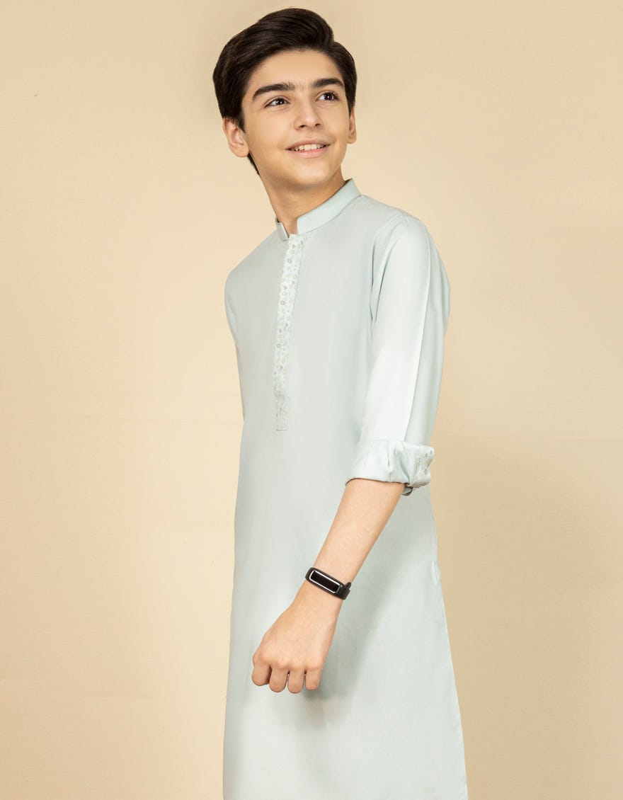 AQUA BLENDED KAMEEZ SHALWAR | JCKS-A-35856