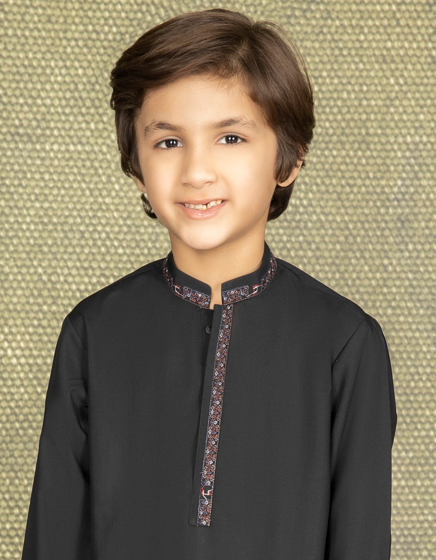 BLACK BLENDED KAMEEZ SHALWAR | JCKS-S-35868