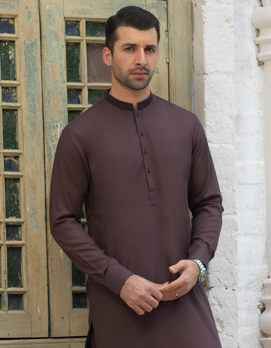 COFFEE BLENDED CASUAL KAMEEZ SHALWAR | JJKS-A-36821