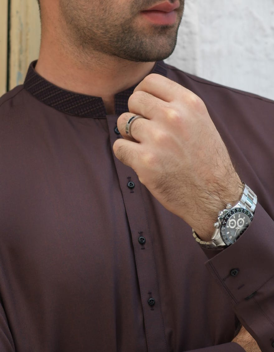 COFFEE BLENDED CASUAL KAMEEZ SHALWAR | JJKS-A-36821