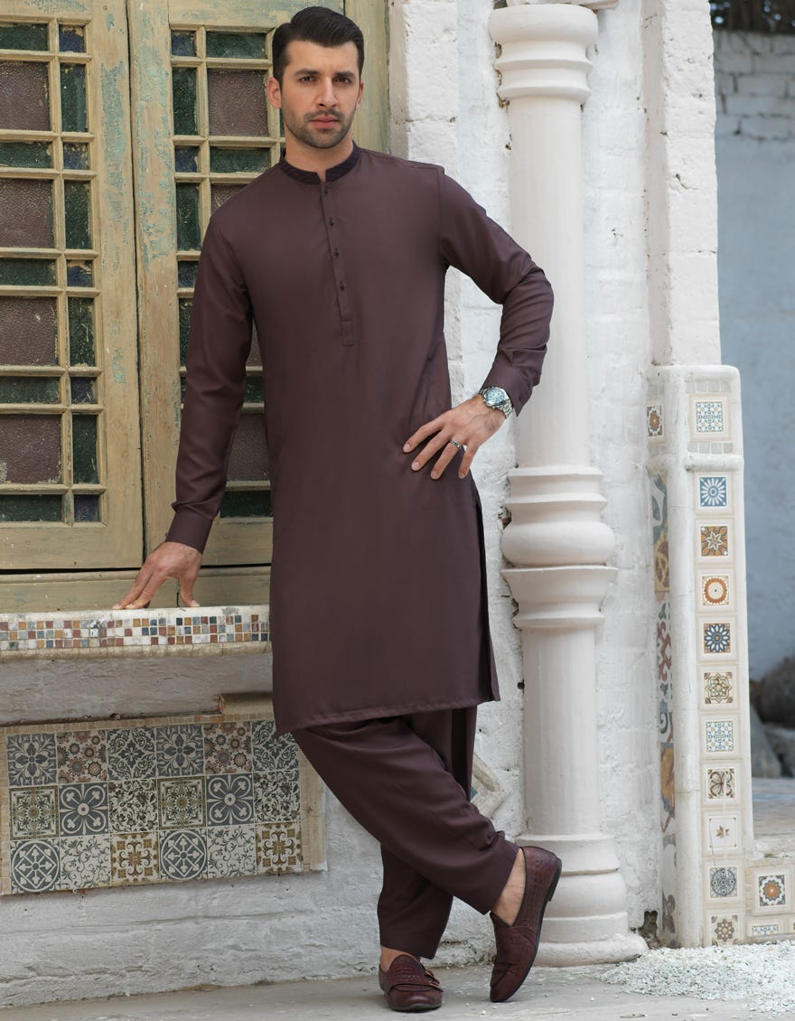 COFFEE BLENDED CASUAL KAMEEZ SHALWAR | JJKS-A-36821