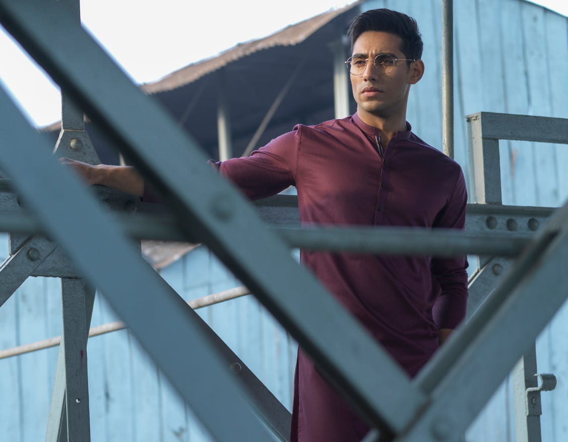 PLUM COTTON KURTA | JJK-S-36880