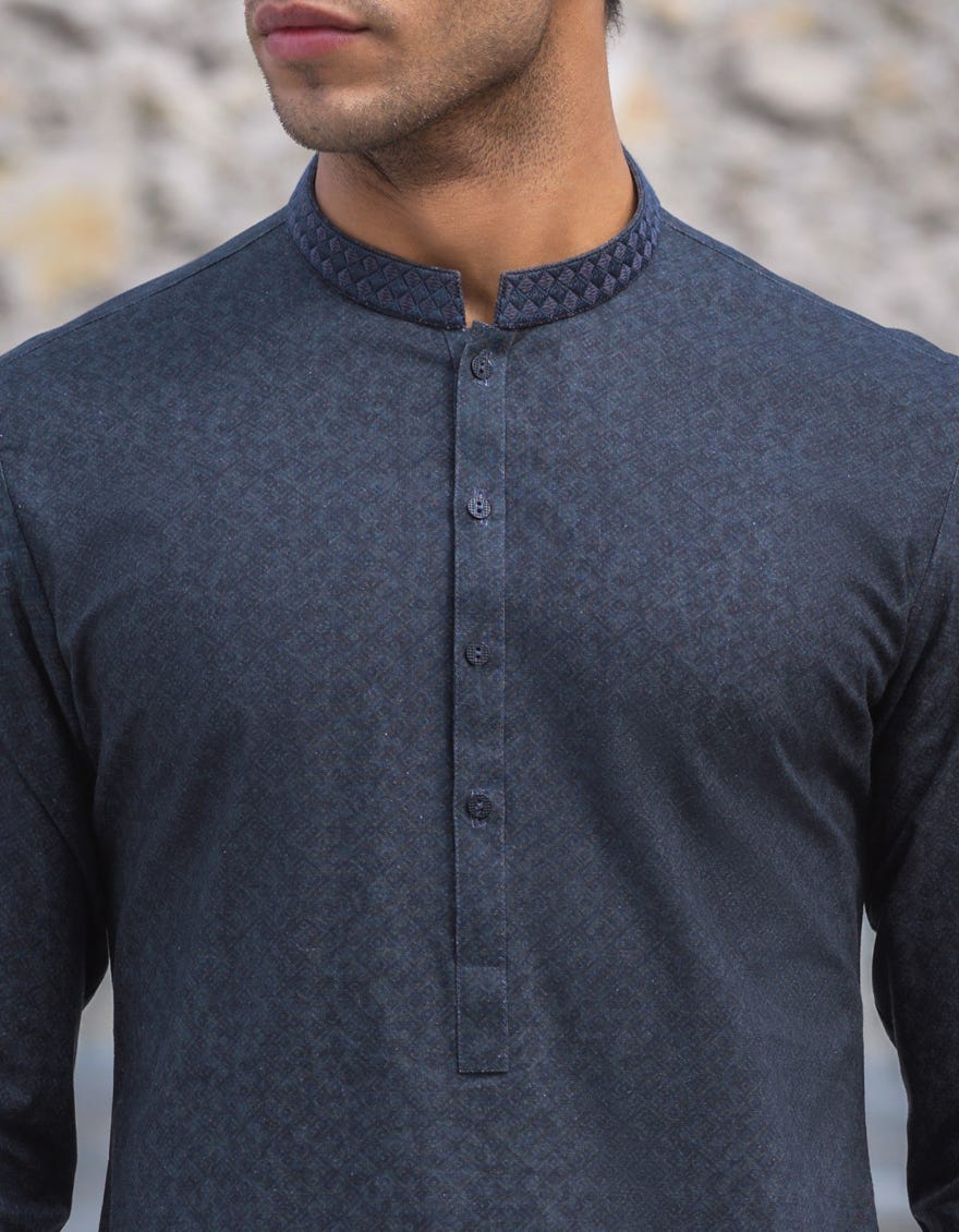 CHARCOAL GREY COTTON KURTA | JJK-W-37558/W21/JJ7165-SF