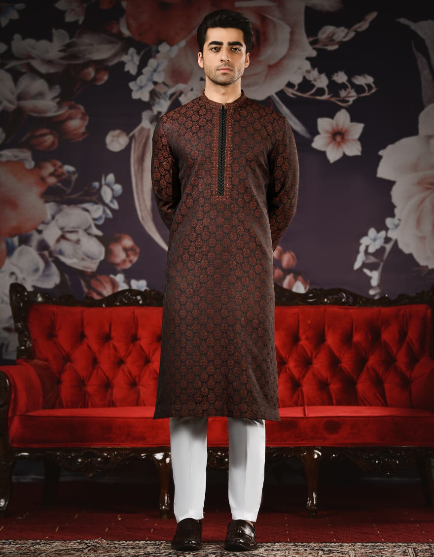 black-rust-jamawar-special-kurta-jjk-sp-37610