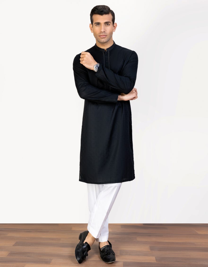 black-cotton-kurta-jjk-s-37748