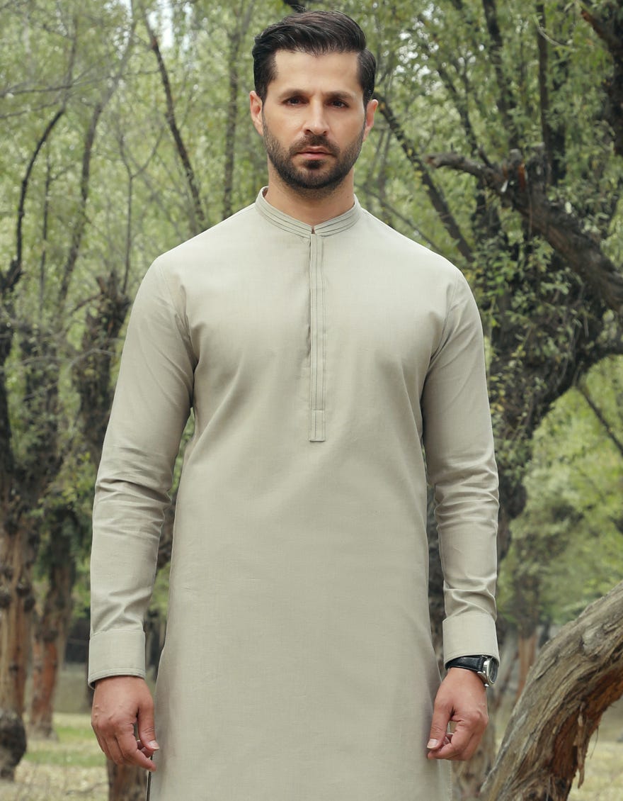 Sand Cotton Men's Kameez Shalwar | Jjks-A-37782