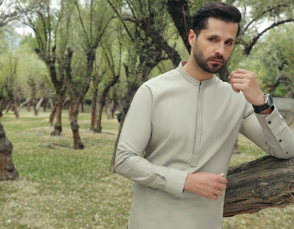 Sand Cotton Men's Kameez Shalwar | Jjks-A-37782