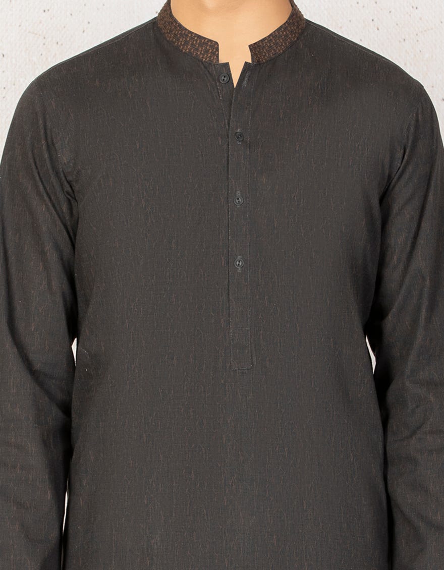 CHOCOLATE BROWN COTTON KURTA | JTK-W-38418