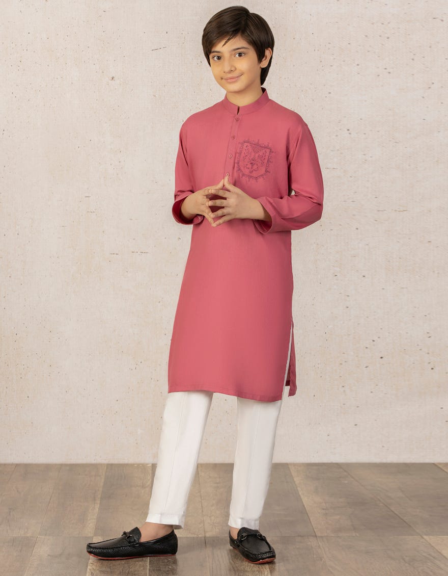 PINK BLENDED KURTA | JCK-W-38430