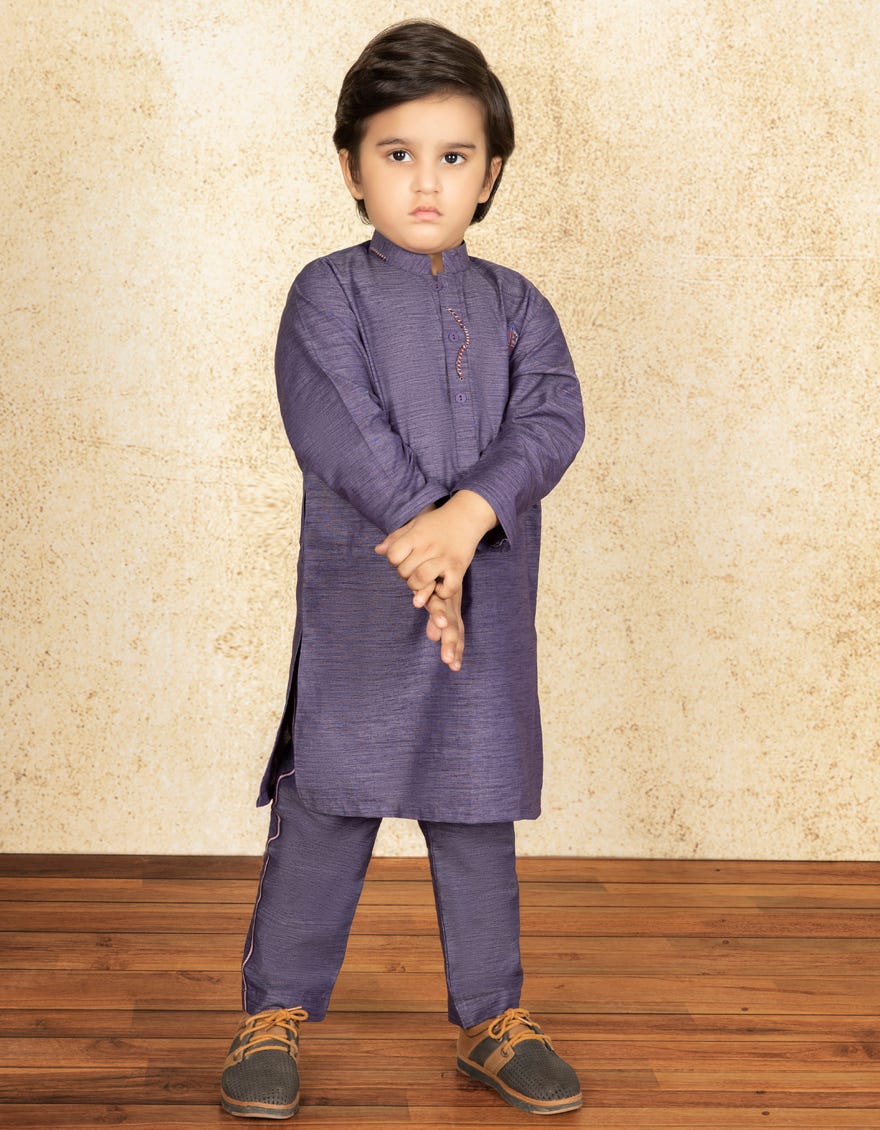 INDIGO BLENDED KURTA PAJAMA | JCKP-S-38456