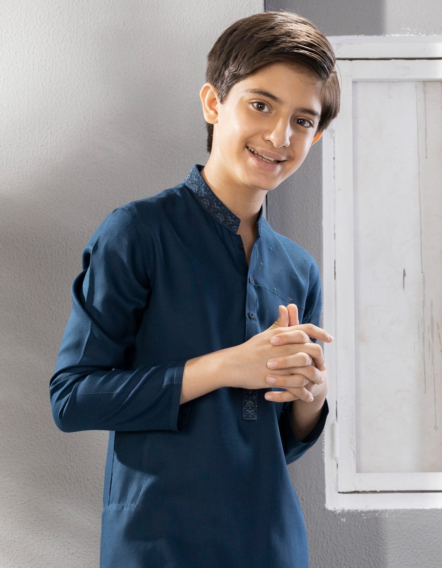 BLUE BLENDED KAMEEZ SHALWAR | JCKS-A-38634