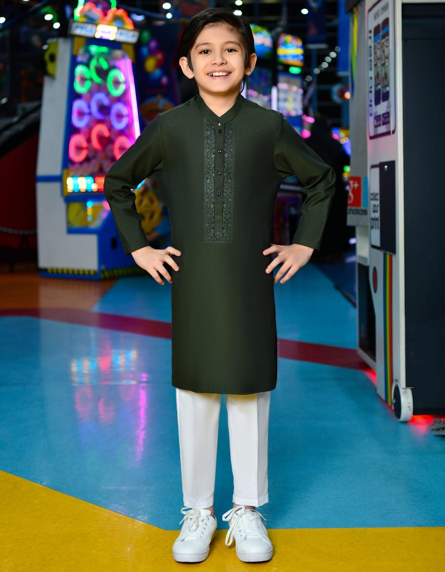 forest-green-cotton-kurta-jck-w-38659