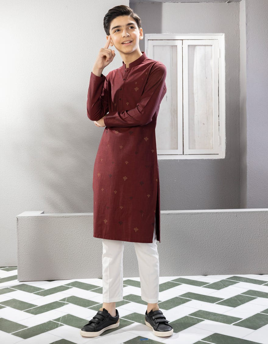 red-cotton-kurta-jck-w-38665