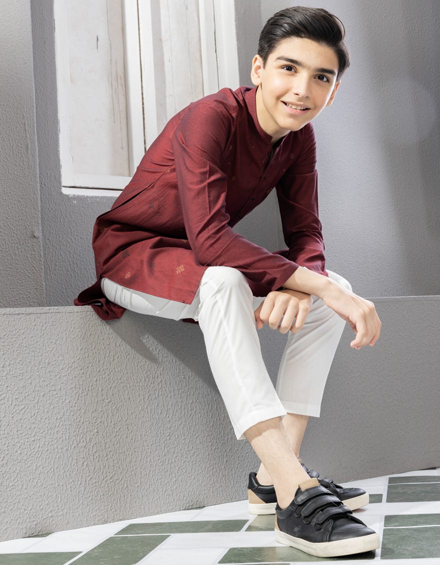 red-cotton-kurta-jck-w-38665