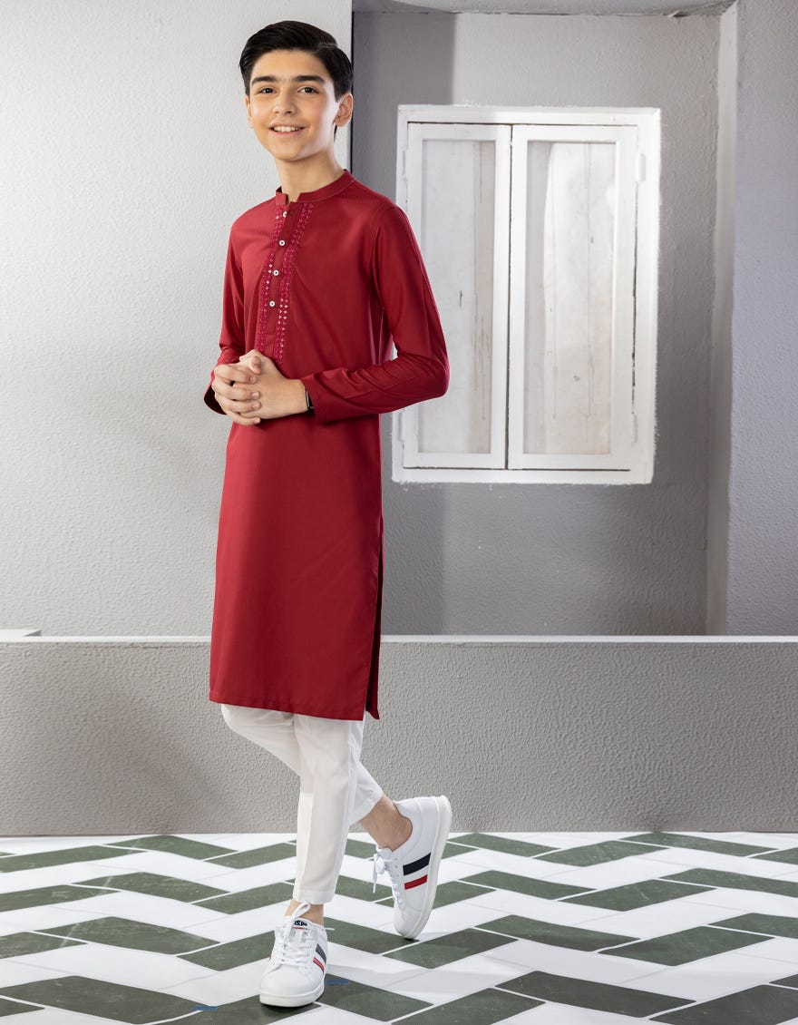 red-blended-kurta-jck-a-38680
