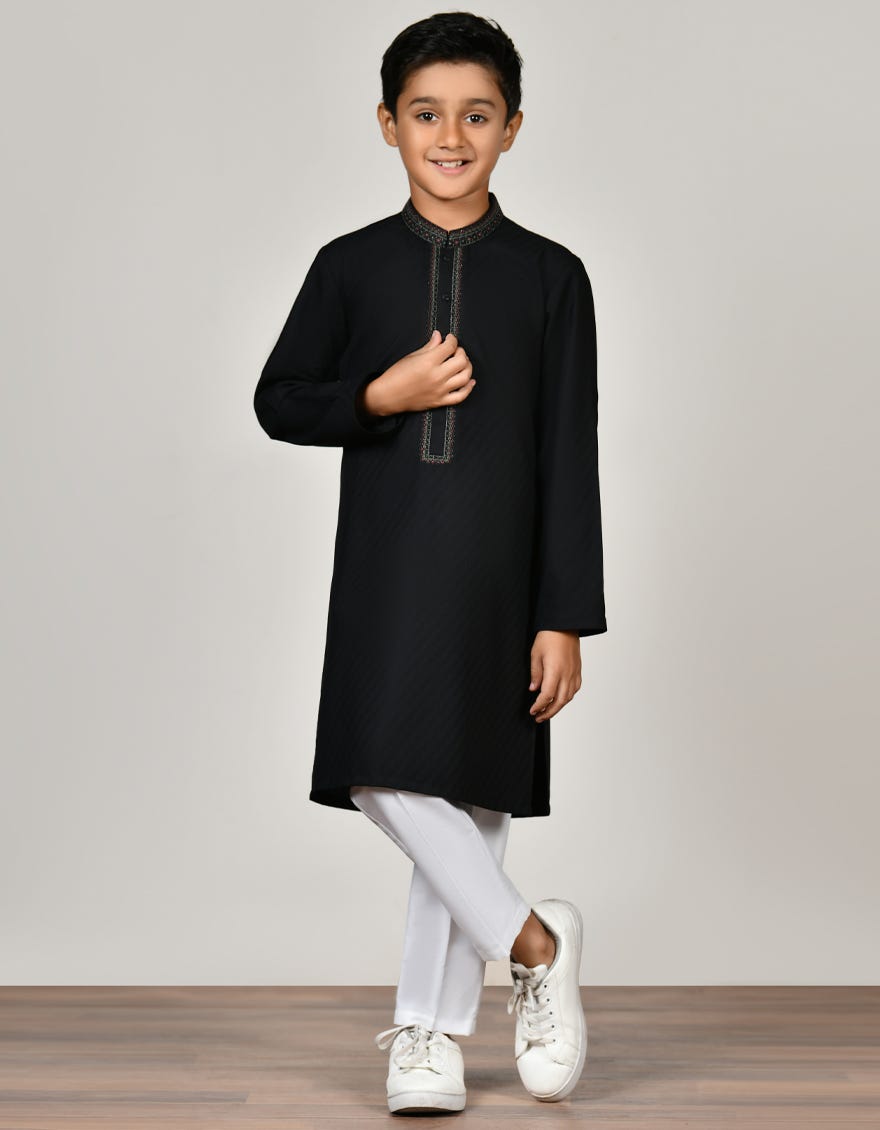 black-blended-kurta-jck-s-38890