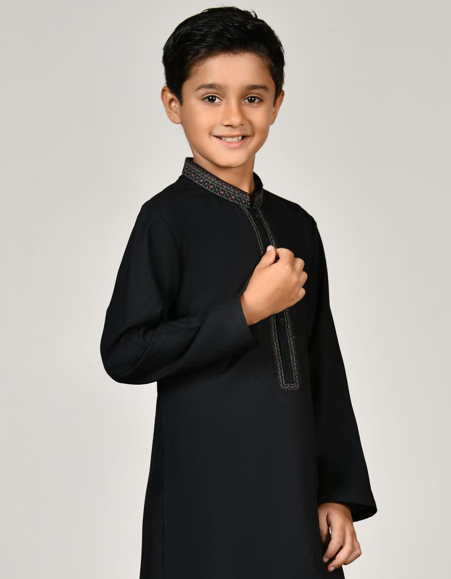 black-blended-kurta-jck-s-38890