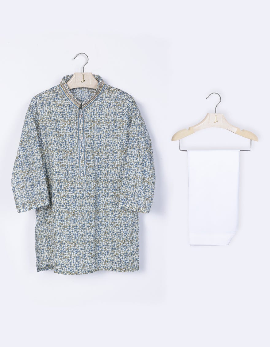 Green Cotton Infant Kameez Shalwar | Jjiks-S-38952