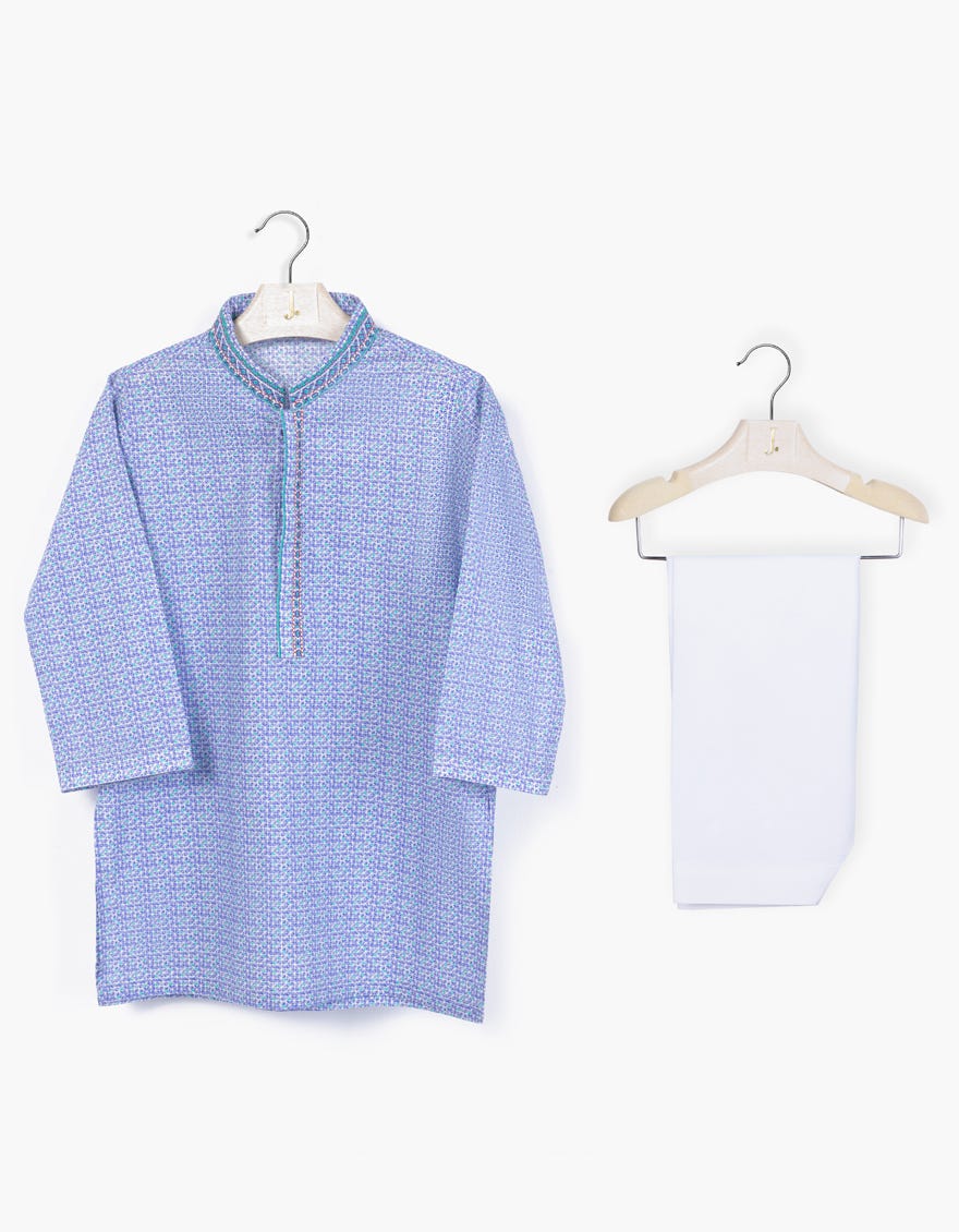 Purple Cotton Infant Kameez Shalwar | Jjiks-S-38953