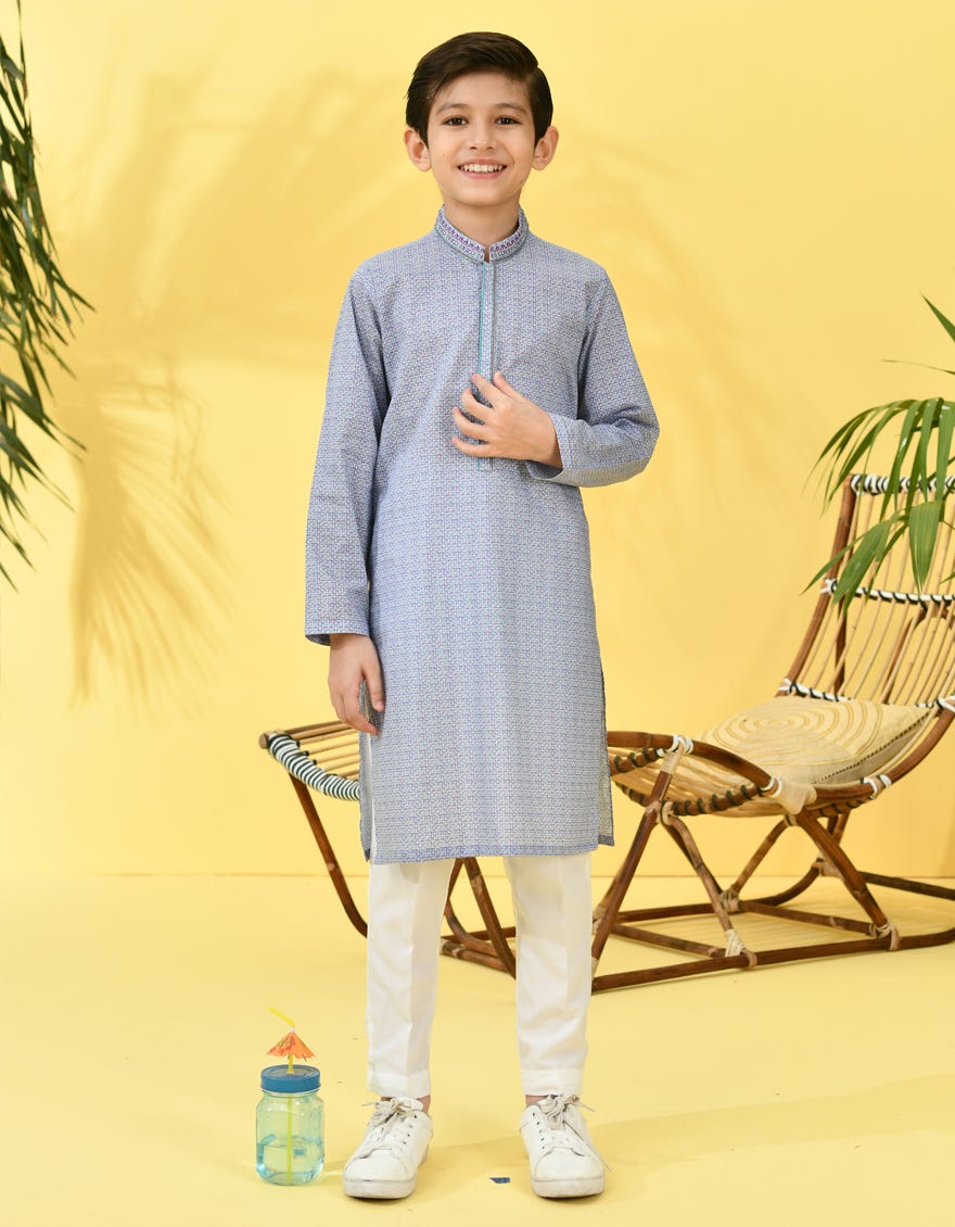 Purple Cotton Kid's Kurta | Jck-S-38954