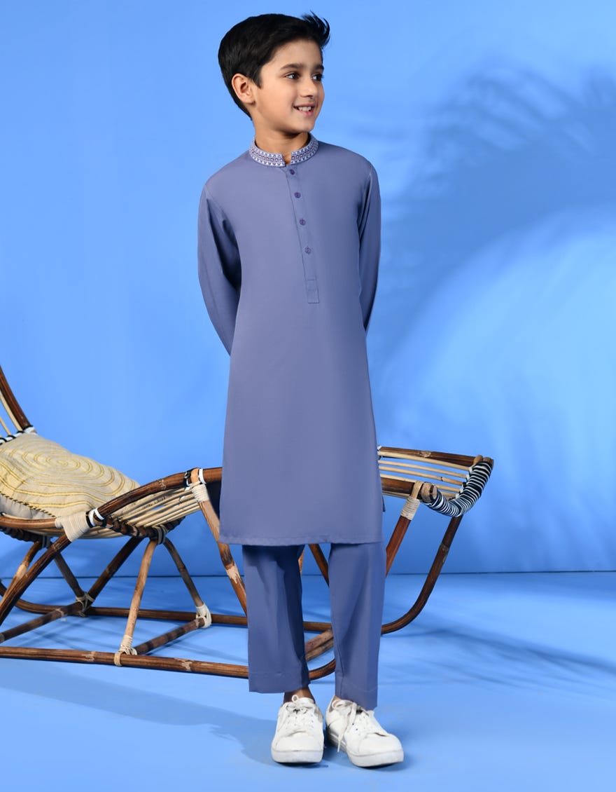 Lilac Blended Kurta Pajama | Jckp-S-38967