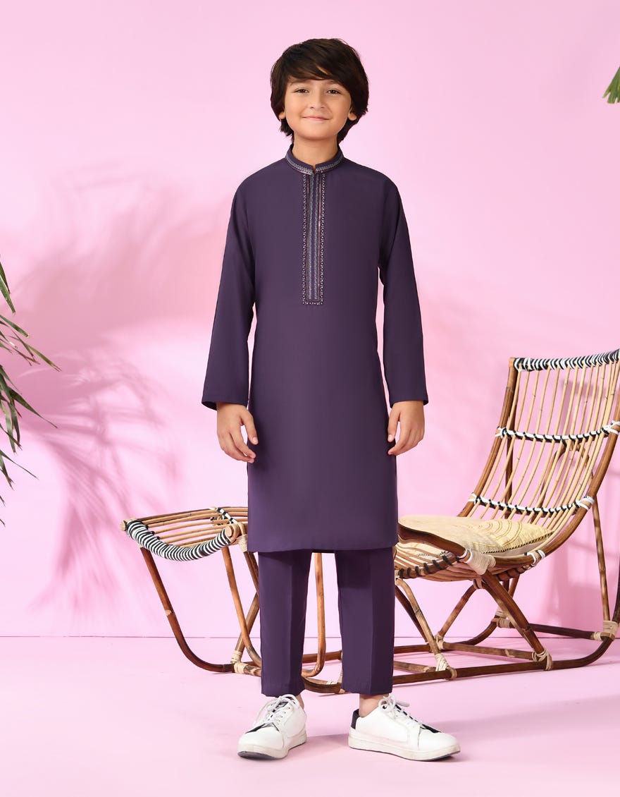 Purple Blended Kurta Pajama | Jckp-S-39000