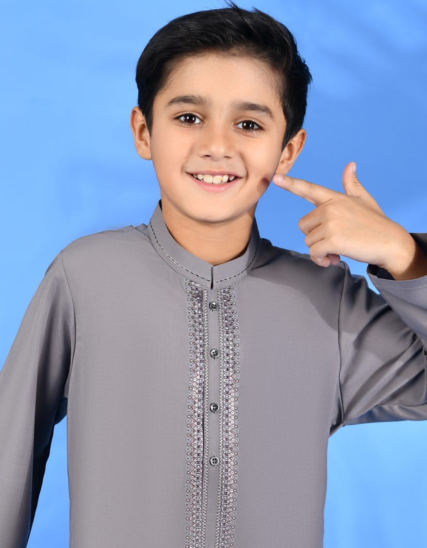 Muave Blended Kid's Kameez Shalwar | Jcks-S-39006