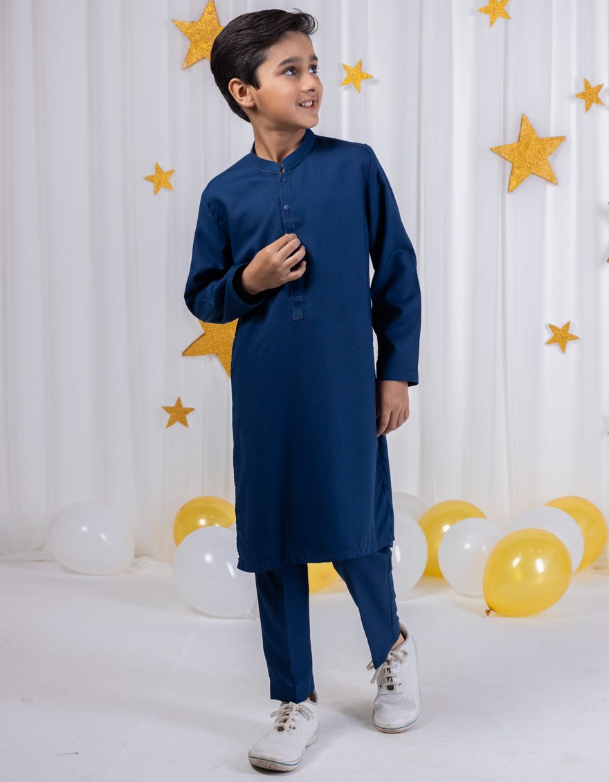Blue Blended Kurta Pajama | Jckp-S-39061