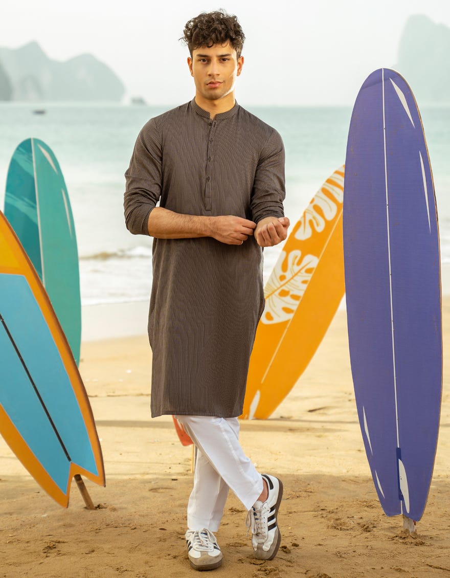 GREY COTTON KURTA | JTK-A-39230