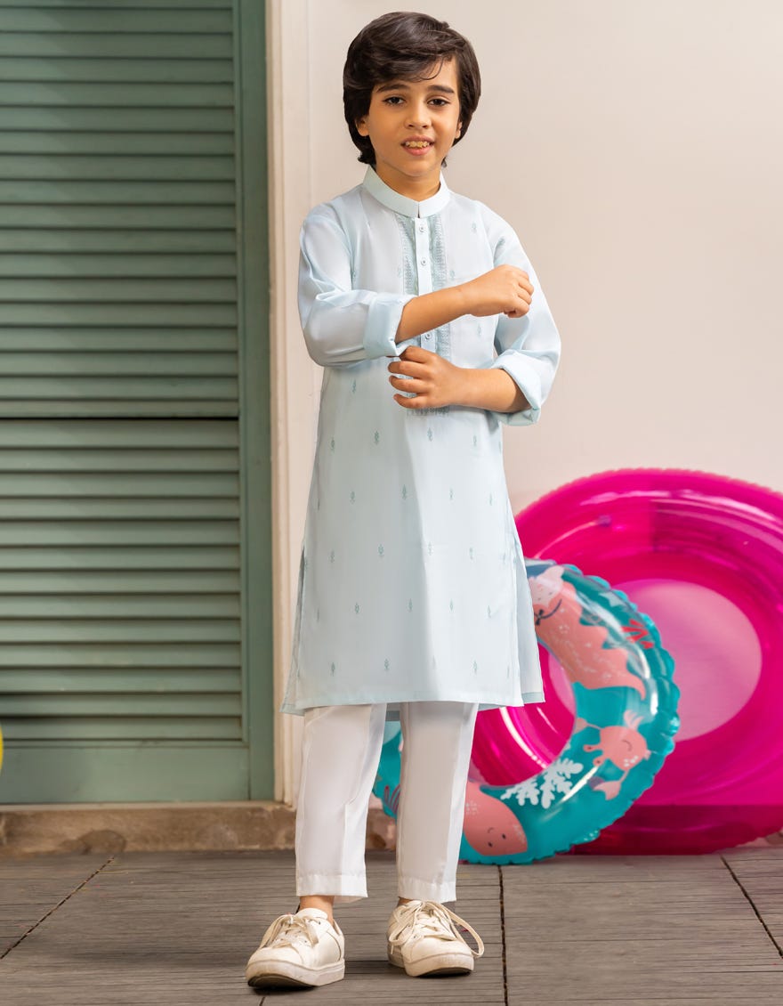 SKY BLUE COTTON KURTA | JCK-S-39249