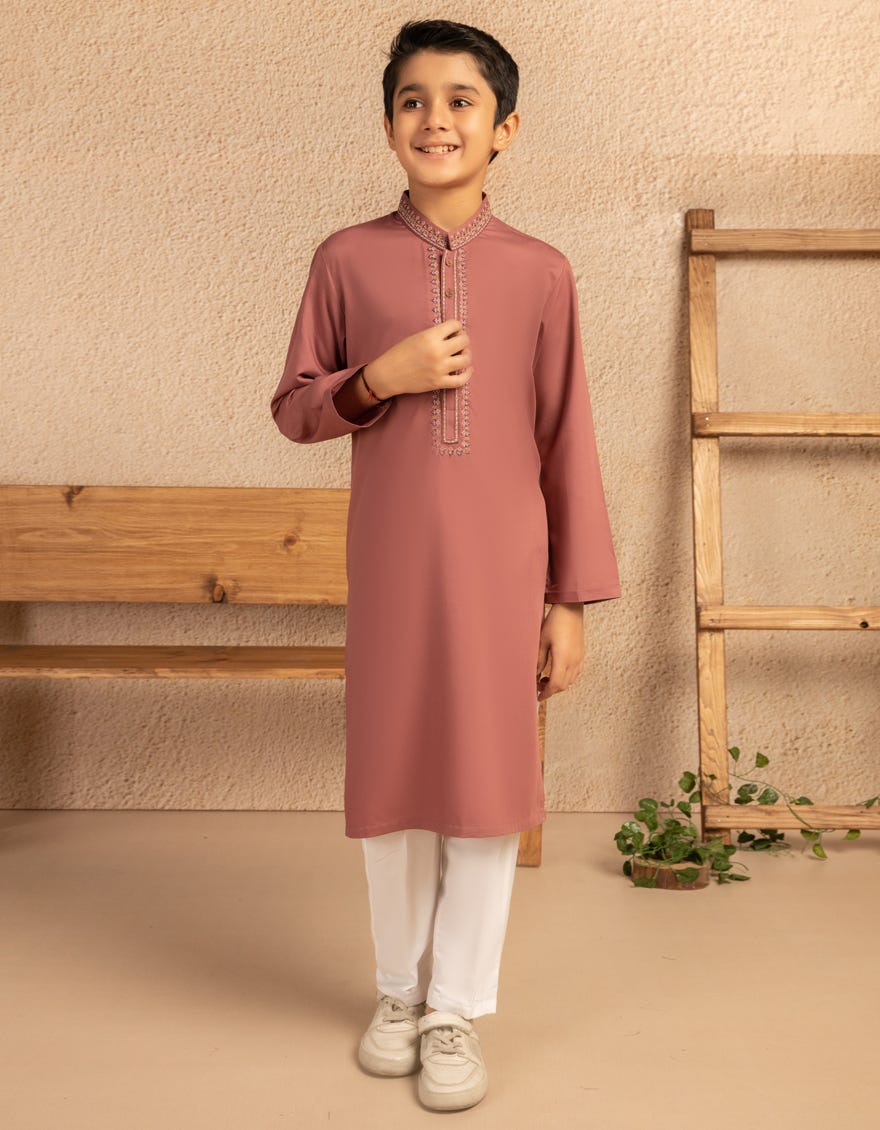BRICK RED BLENDED KURTA