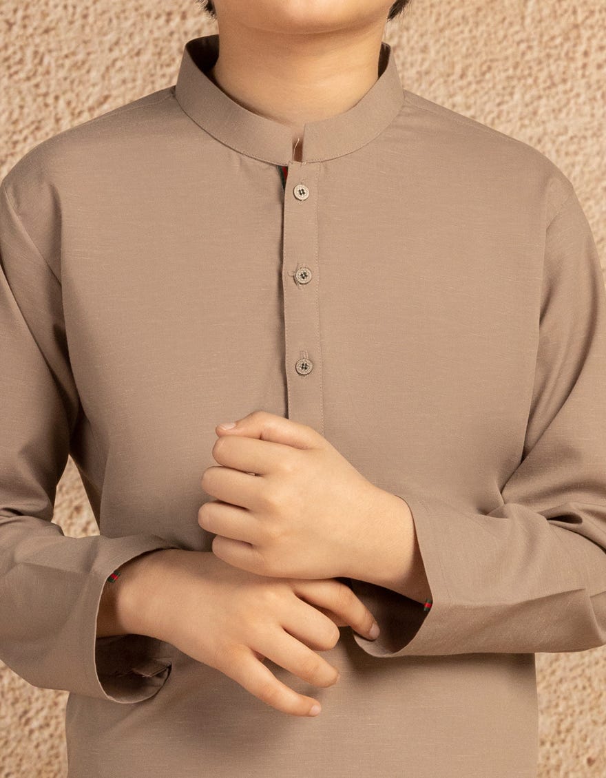 MUD BROWN BLENDED CASUAL KURTA TROUSER