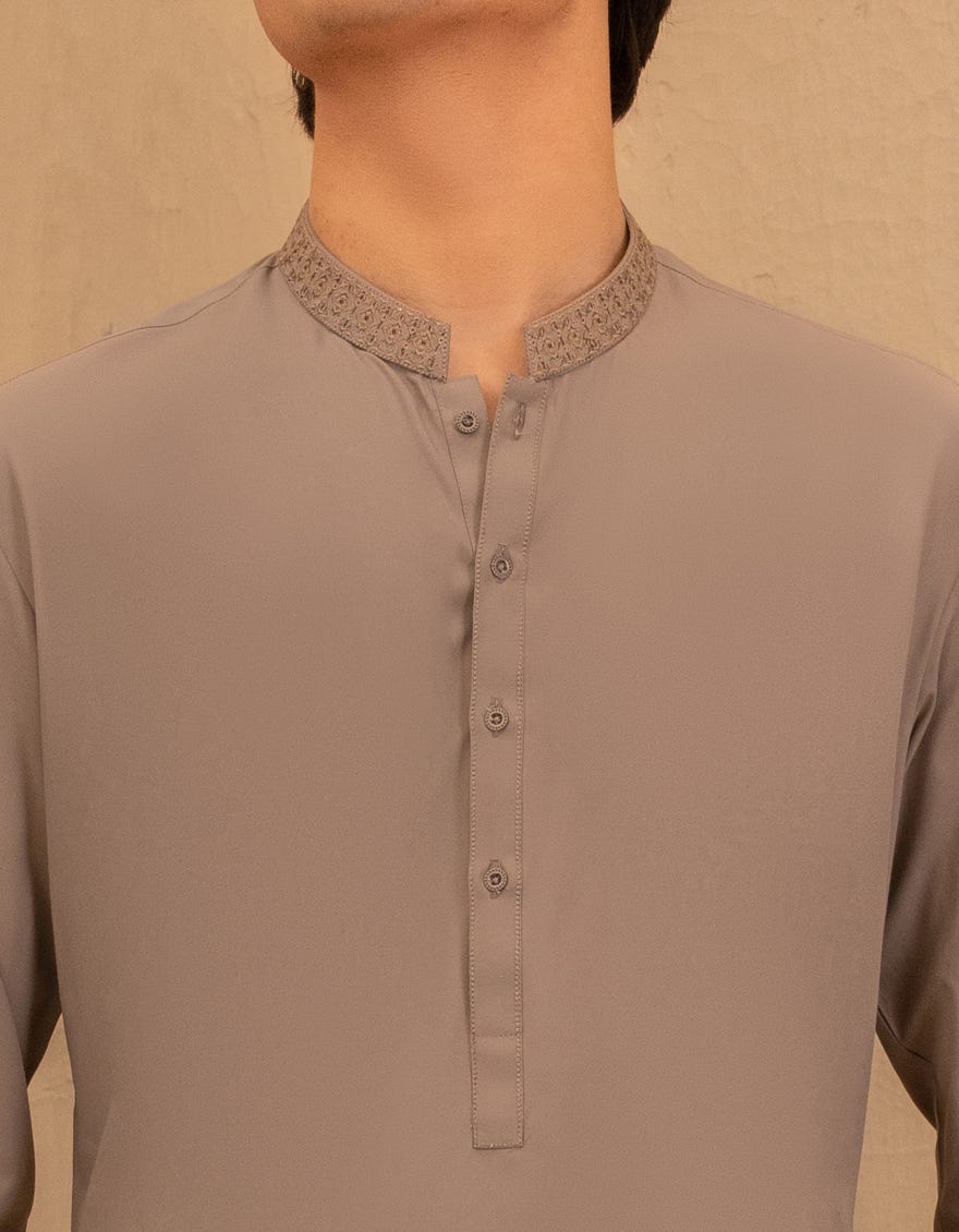 STONE BLENDED SEMI-FORMAL KAMEEZ SHALWAR