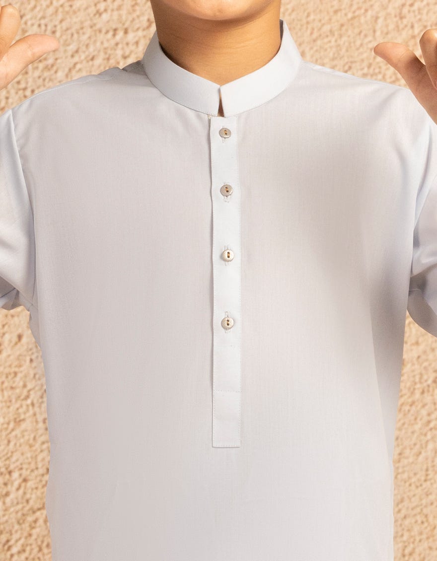 SKY BLUE BLENDED PLAIN KAMEEZ SHALWAR